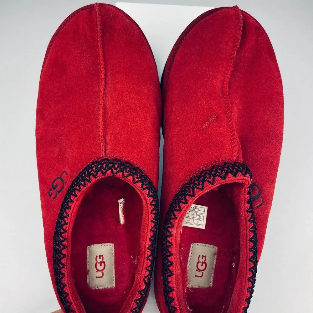 ~ UGG 12 Mens Tasman II Slipper Brick Red Suede Lambswool Lining Wool Warm *flaw